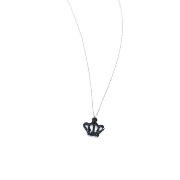 silver necklace crown