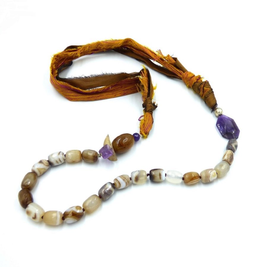 necklace with semiprecious stones