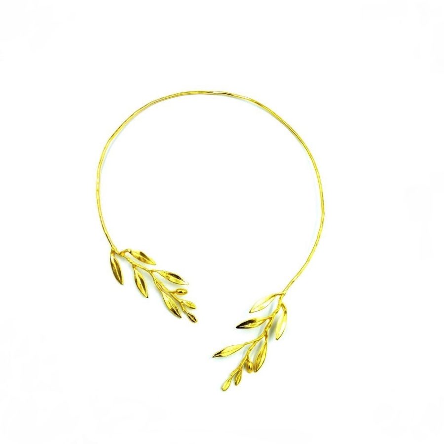 necklace gold plated olive